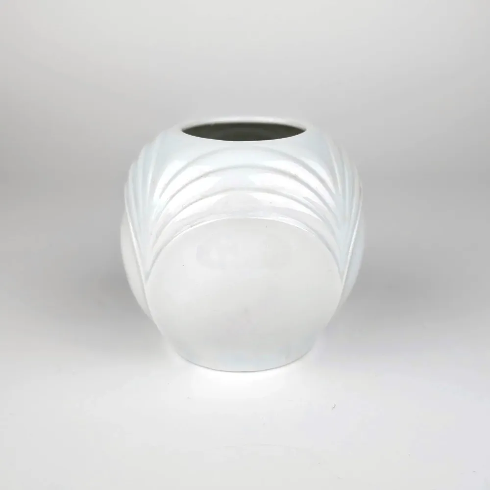Vintage Muschel Vase Schwarz Weiß Art Deco 80er Set von 4