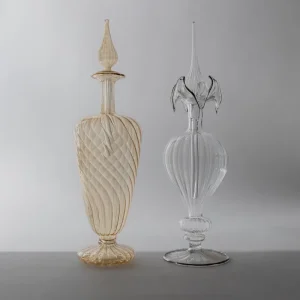 Vintage Parfümflasche Set von 2 Murano von Balestri skulptural mit Stöpsel