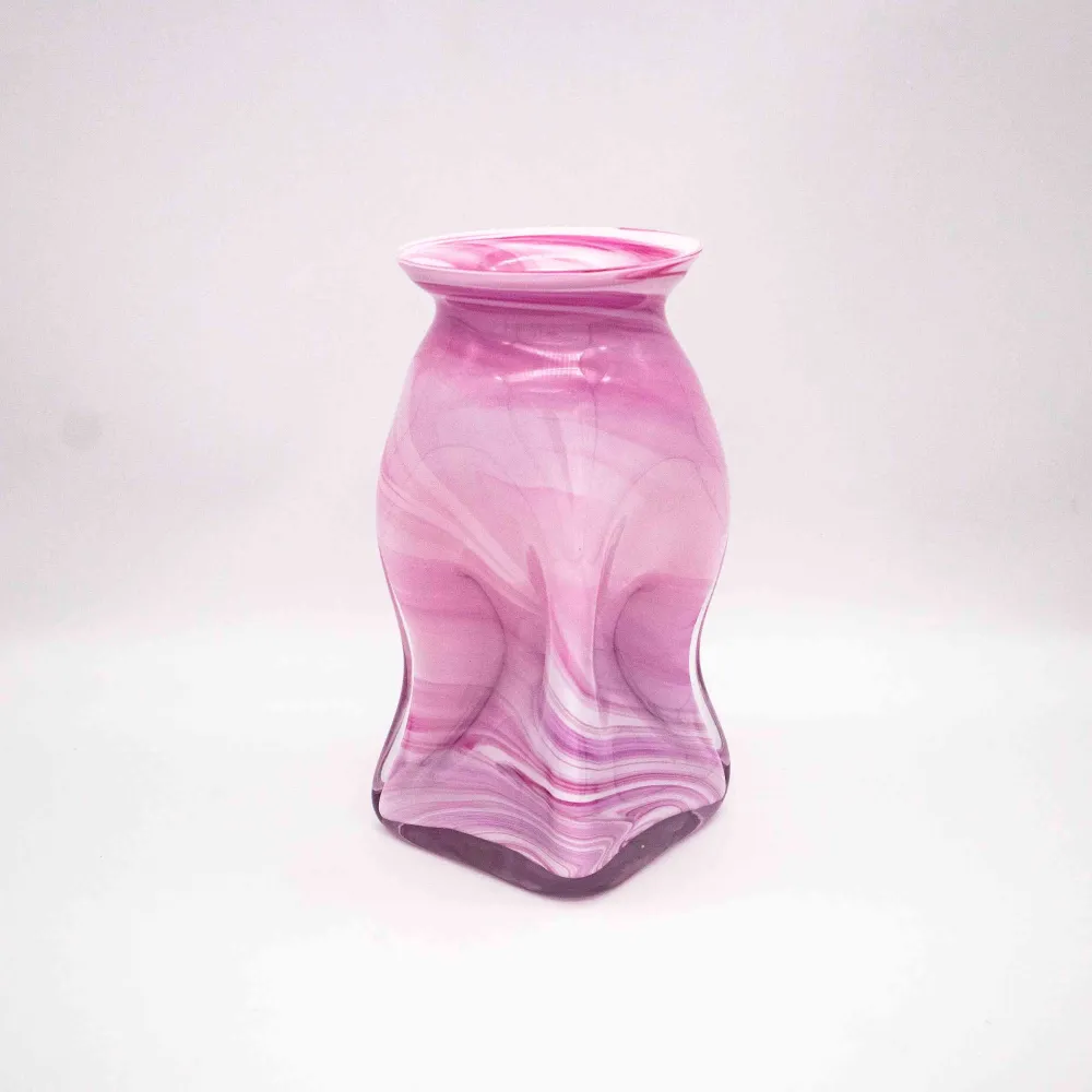 Vintage Rosa Vase Glas 70er Jahre