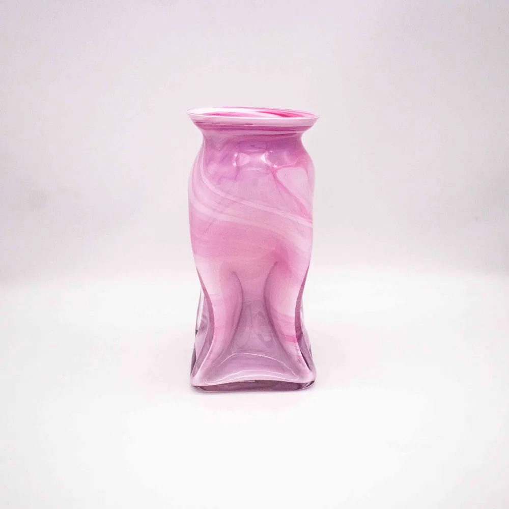 Vintage Rosa Vase Glas 70er Jahre
