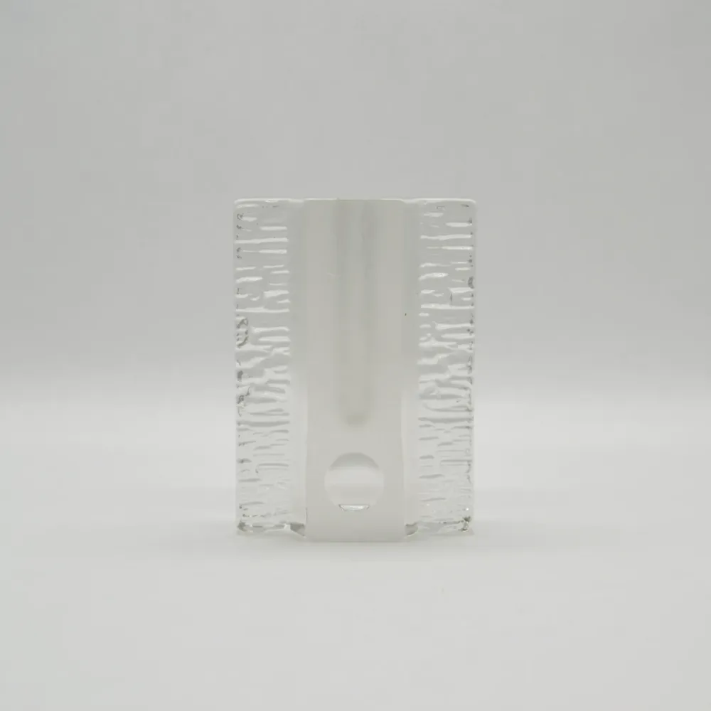 Vintage Solifleur Glasvase mit Relief