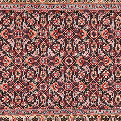 Vintage Tabriz Teppich bunt Naturmotive 289x71cm