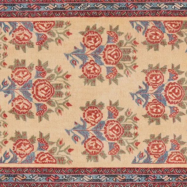Vintage Teppich Afshar 274x87cm bunt Naturmotive