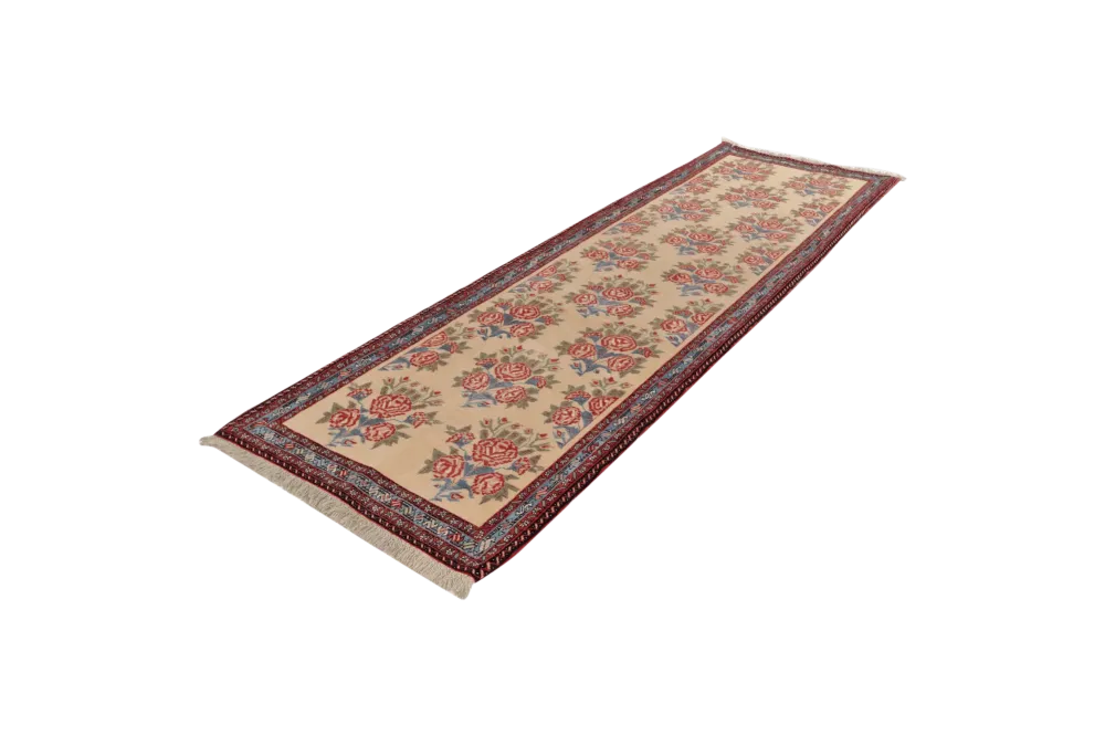 Vintage Teppich Afshar 274x87cm bunt Naturmotive