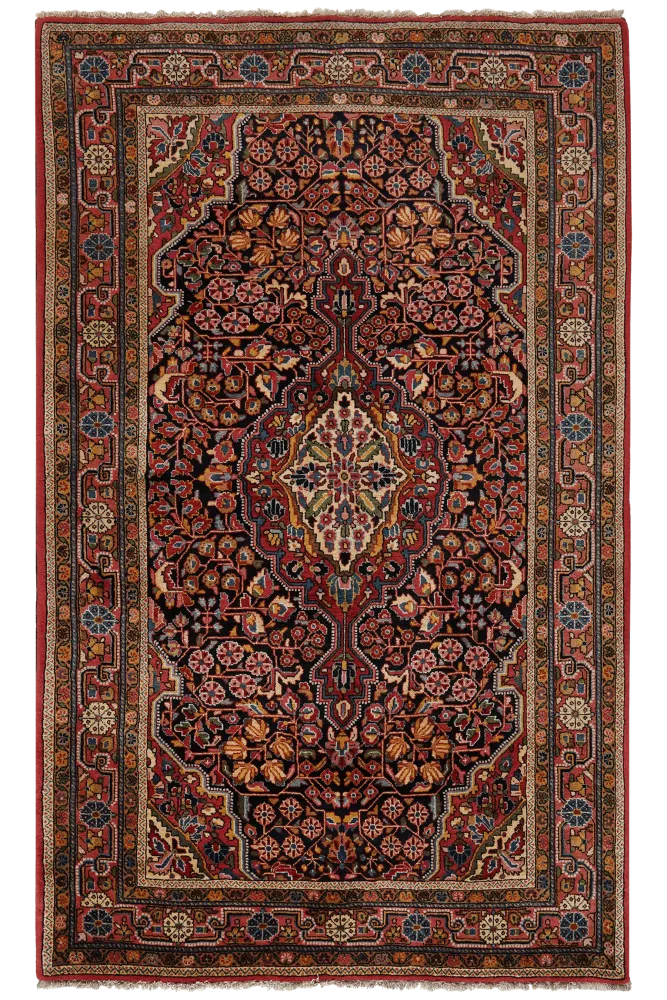 Vintage Teppich Djozan 214x130cm bunt Naturmotive