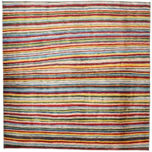 Vintage Teppich Gabbeh Sonnat 150x150cm Bunt Naturinspirierte Motive