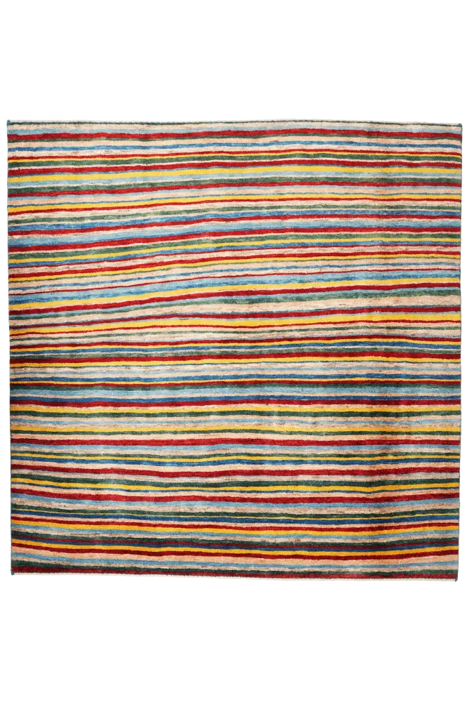 Vintage Teppich Gabbeh Sonnat 150x150cm Bunt Naturinspirierte Motive