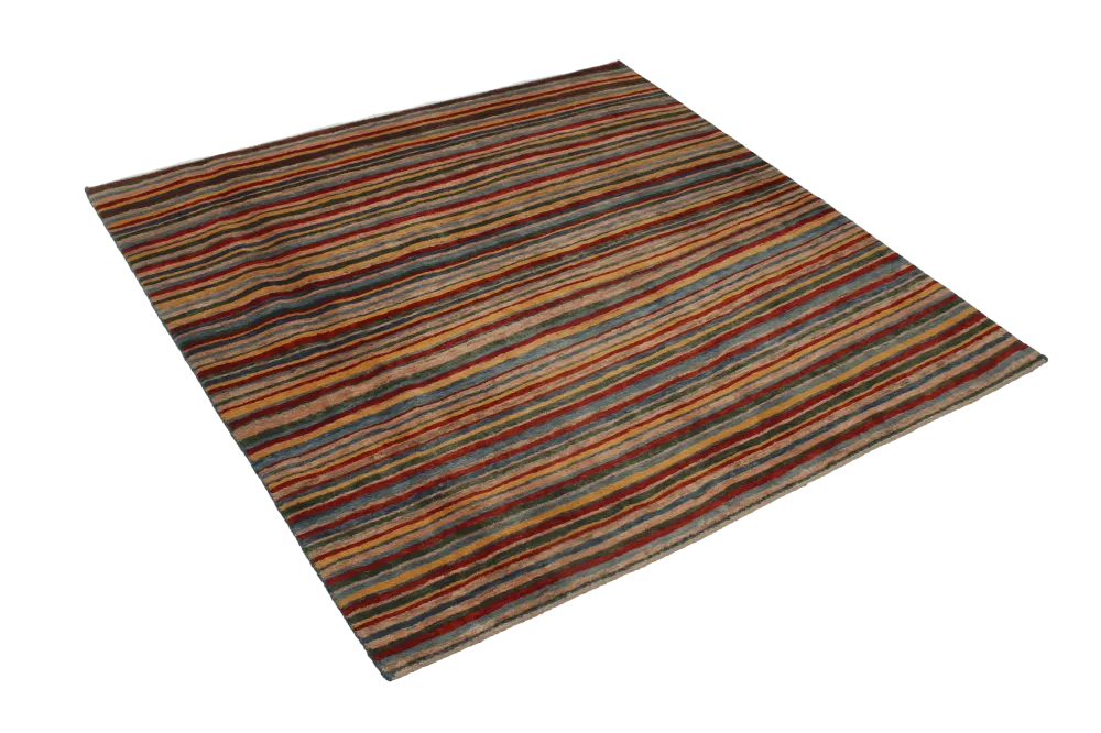 Vintage Teppich Gabbeh Sonnat 150x150cm Bunt Naturinspirierte Motive