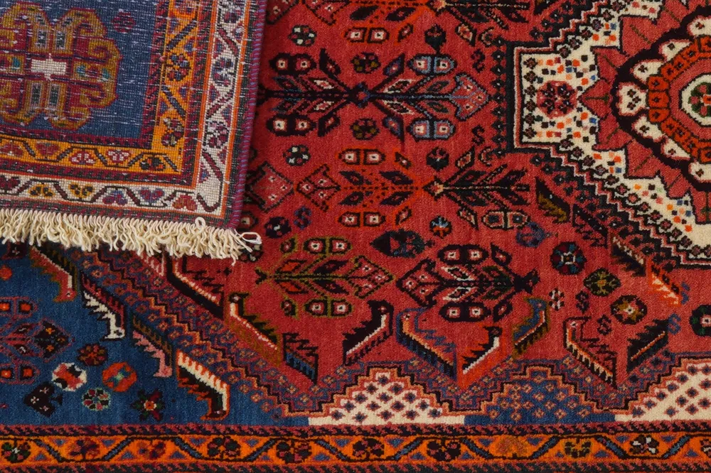 Vintage Teppich Gashgai 200x87cm bunt Naturmotiv