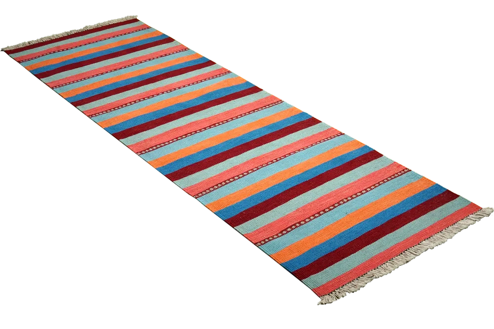 Vintage Teppich Kelim Gashgai bunt 195x61cm