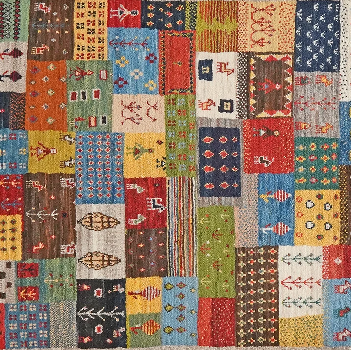 Vintage Teppich Rizbaf 149x101cm Bunt Naturinspirierte Motive