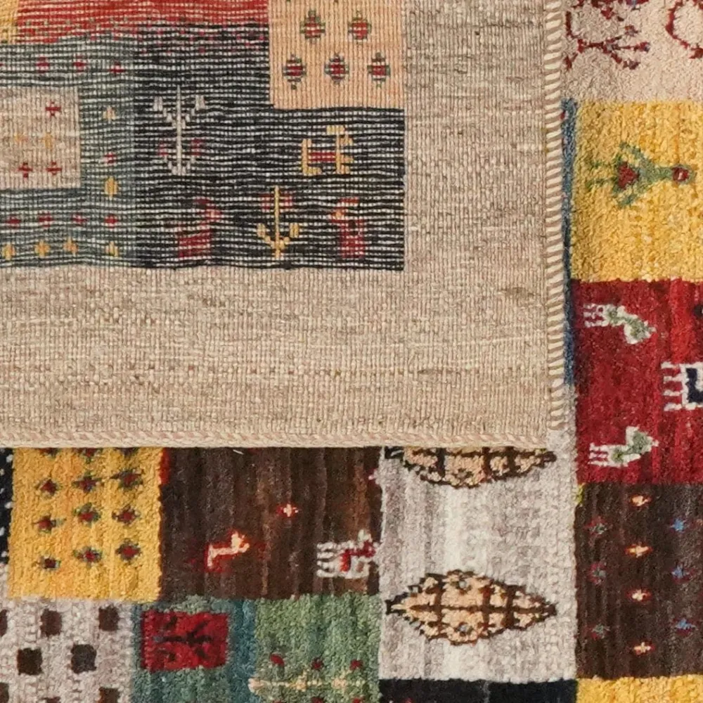 Vintage Teppich Rizbaf 149x101cm Bunt Naturinspirierte Motive