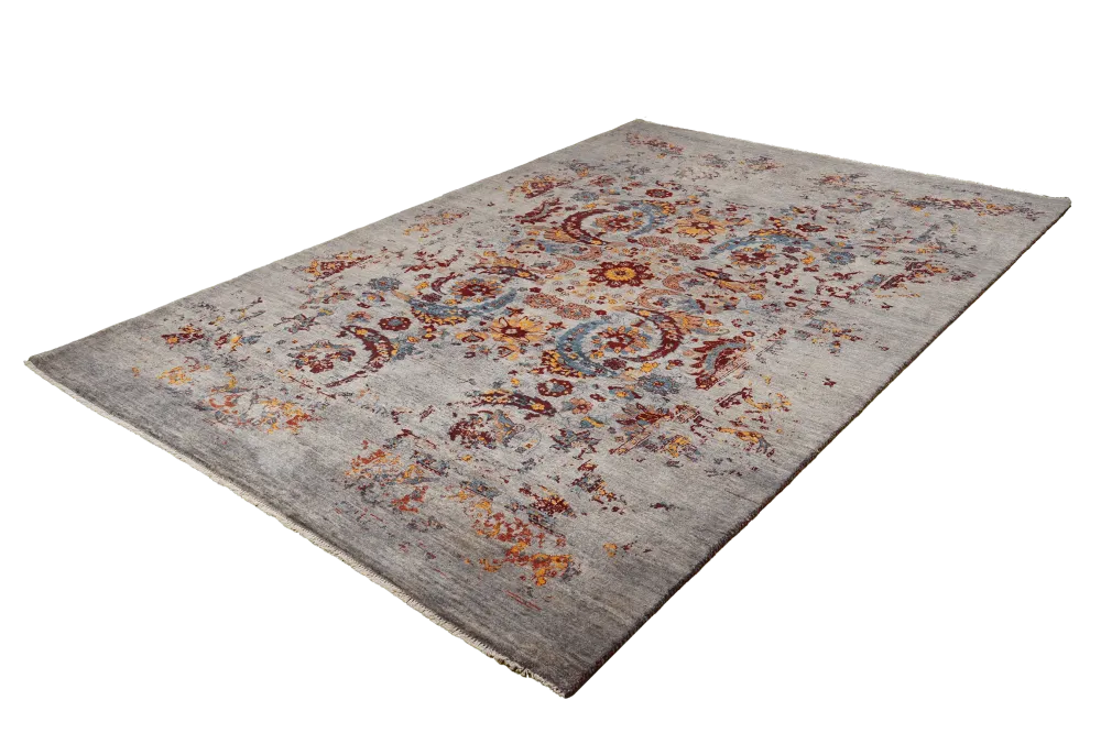 Vintage Teppich Rizbaf 292x193cm bunt Naturmotive