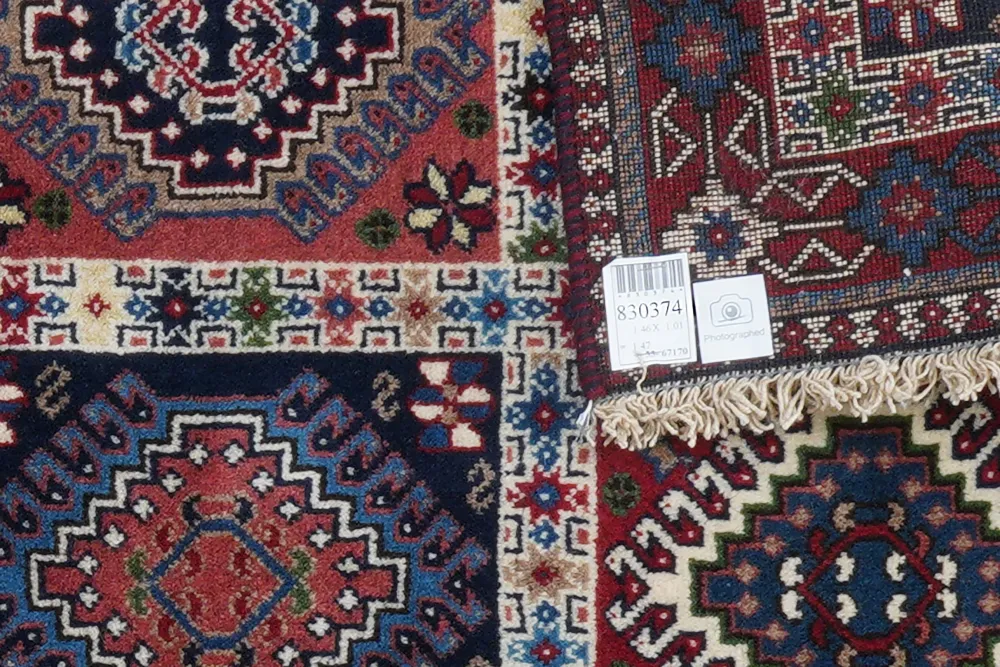 Vintage Teppich Yalameh 146x101cm Bunt Naturinspirierte Motive