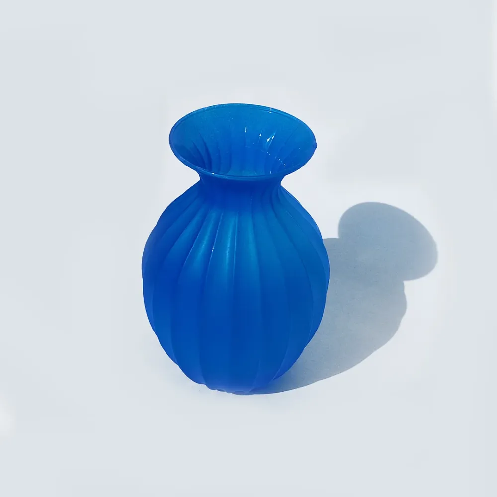Vintage Vase Facettes Blau