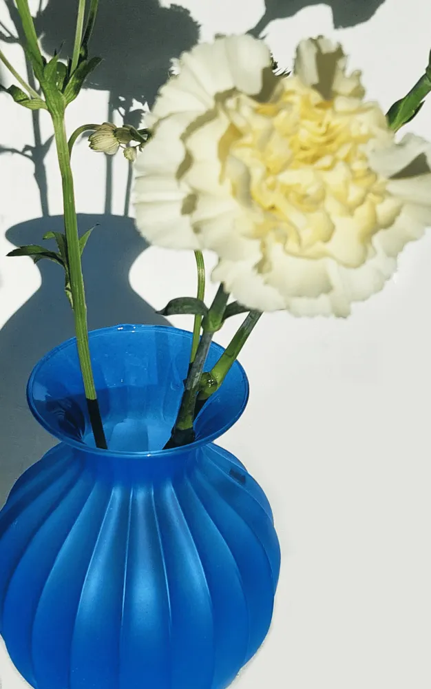 Vintage Vase Facettes Blau
