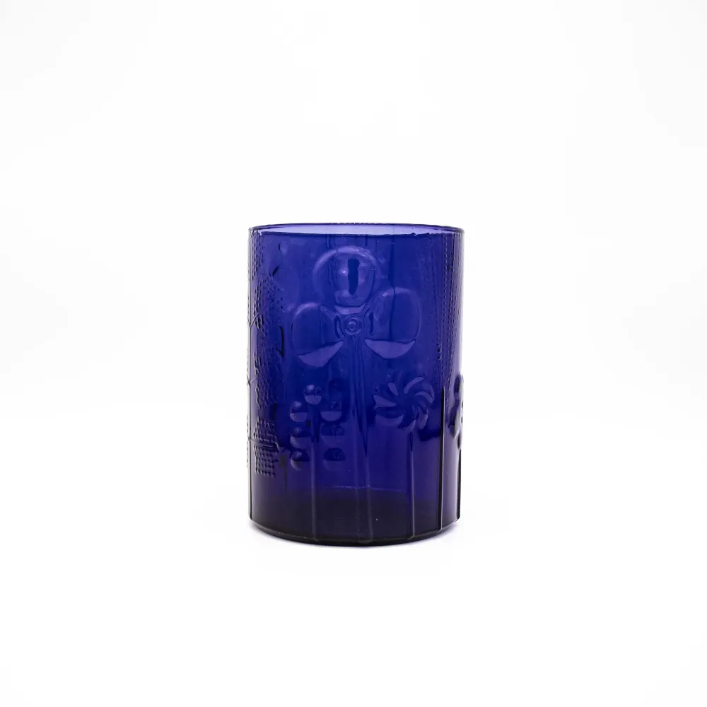 Vintage Vase Flora von Oiva Toikka für Nuutajärvi dunkelblau 1960er Jahre