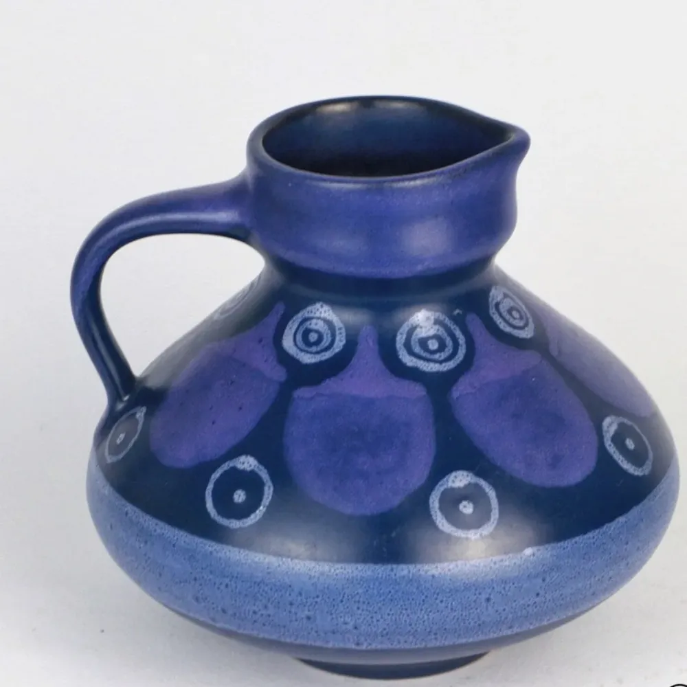 Vintage Vase KMK Keramik Blau 1970er