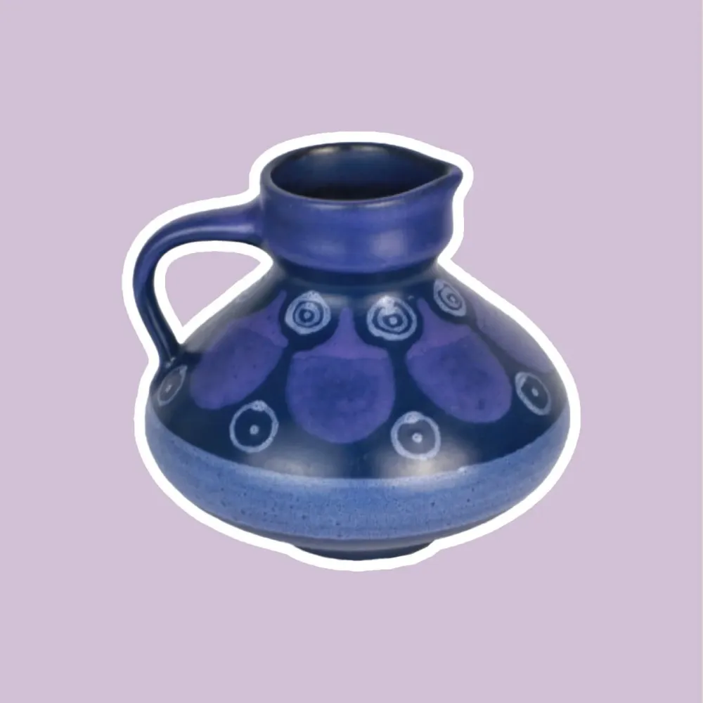 Vintage Vase KMK Keramik Blau 1970er
