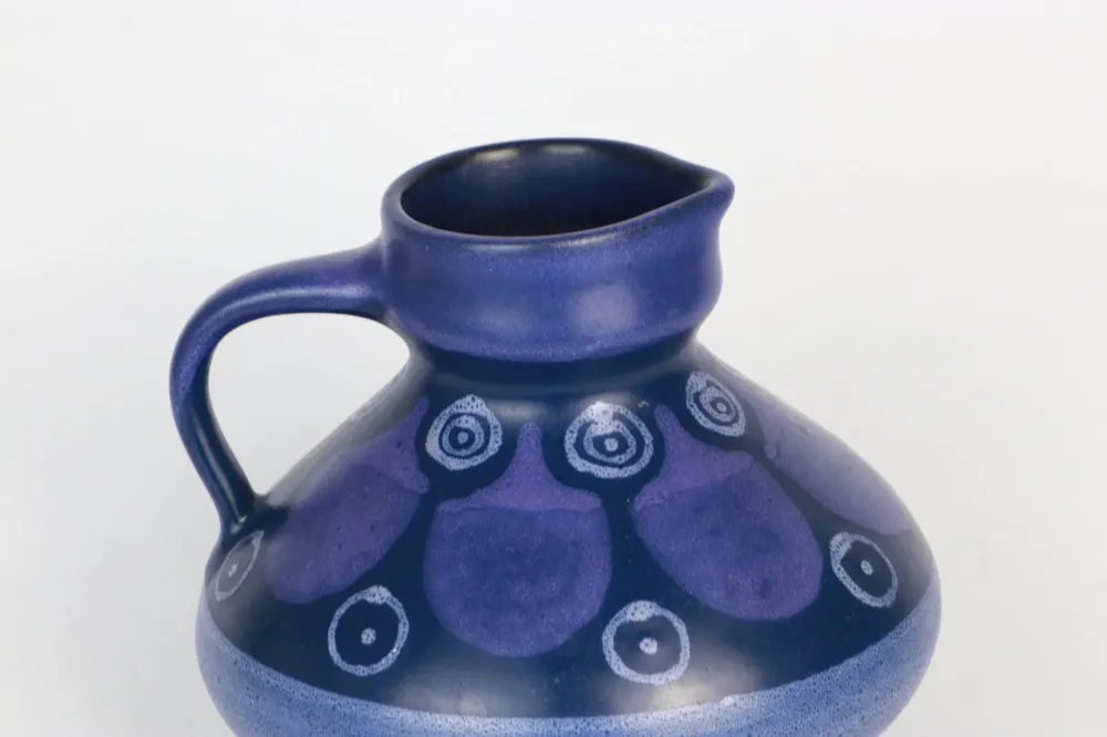 Vintage Vase KMK Keramik Blau 1970er