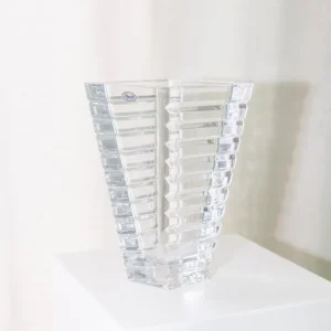 Vintage Vase Kristallglas Rogaska Kegelform Italien 1980er