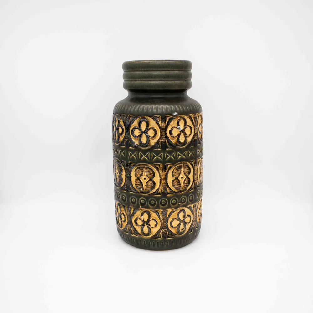 Vintage Vase mit Blumenmuster von Scheurich