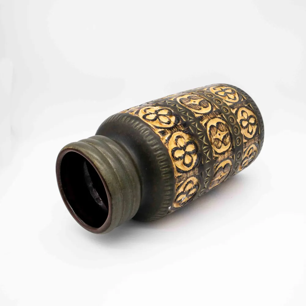 Vintage Vase mit Blumenmuster von Scheurich