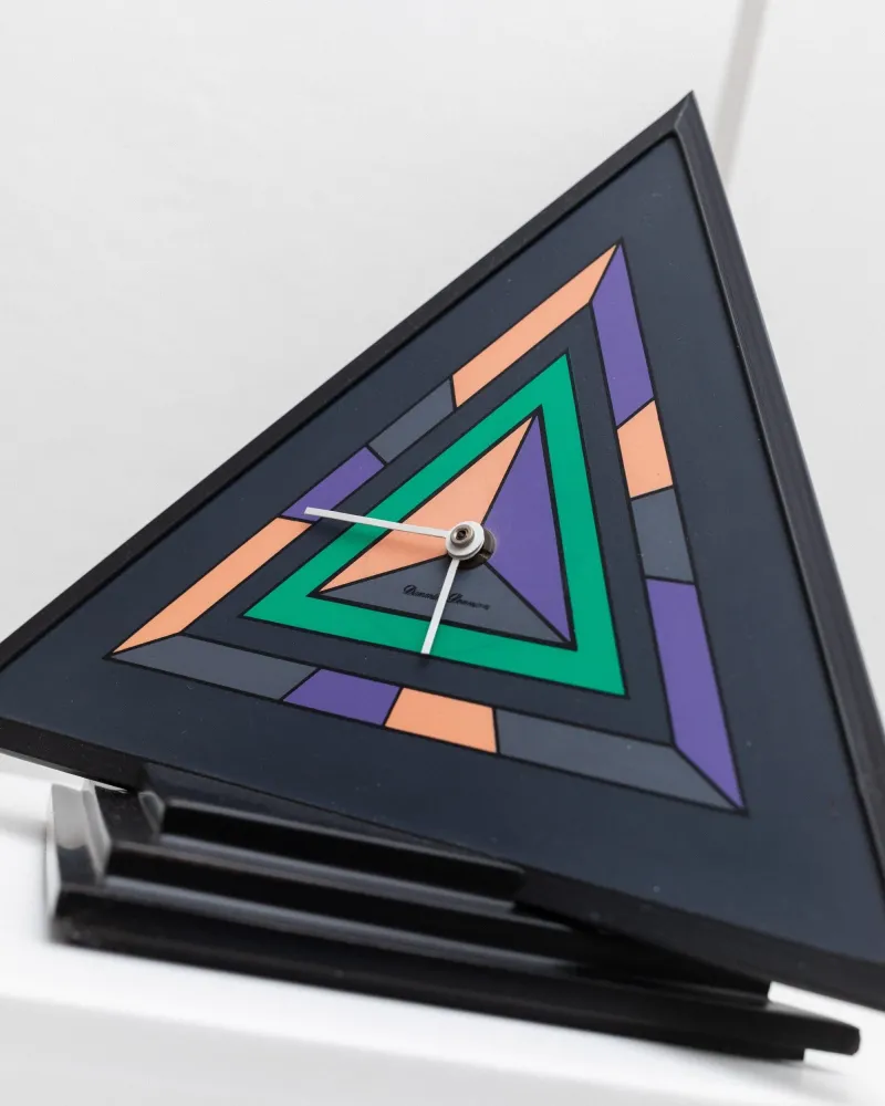 Vintage Wanduhr Pop Art von Diamantini Domeniconi bunt Memphis Style 1980er