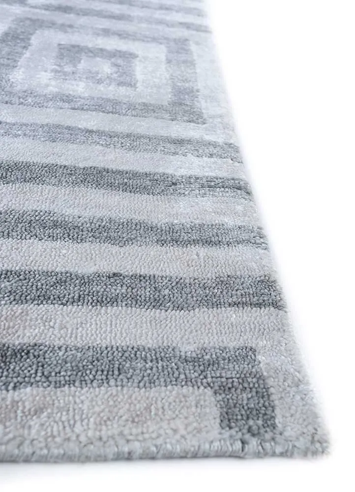 Viskose Teppich quadratisch - 345 x 345 cm - silber