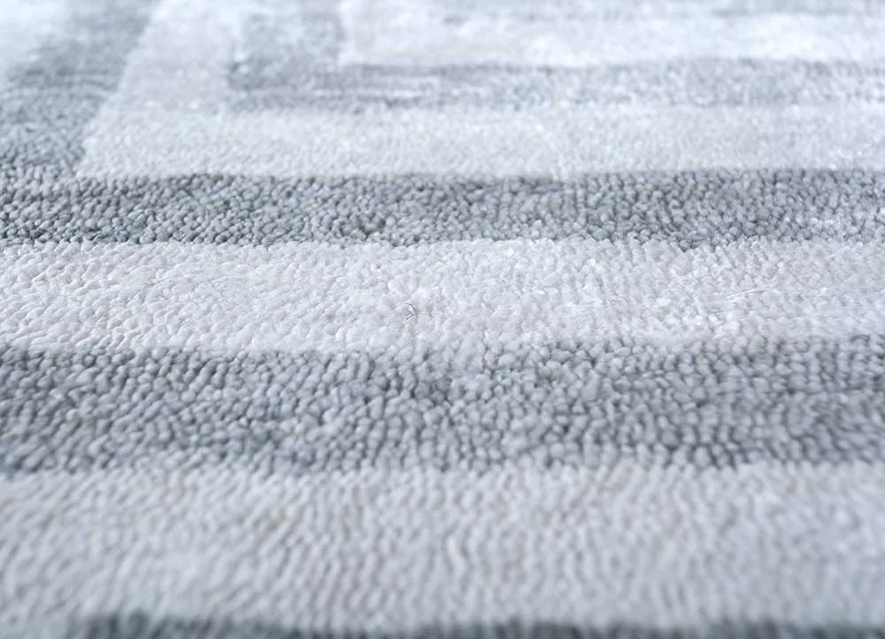 Viskose Teppich quadratisch - 345 x 345 cm - silber