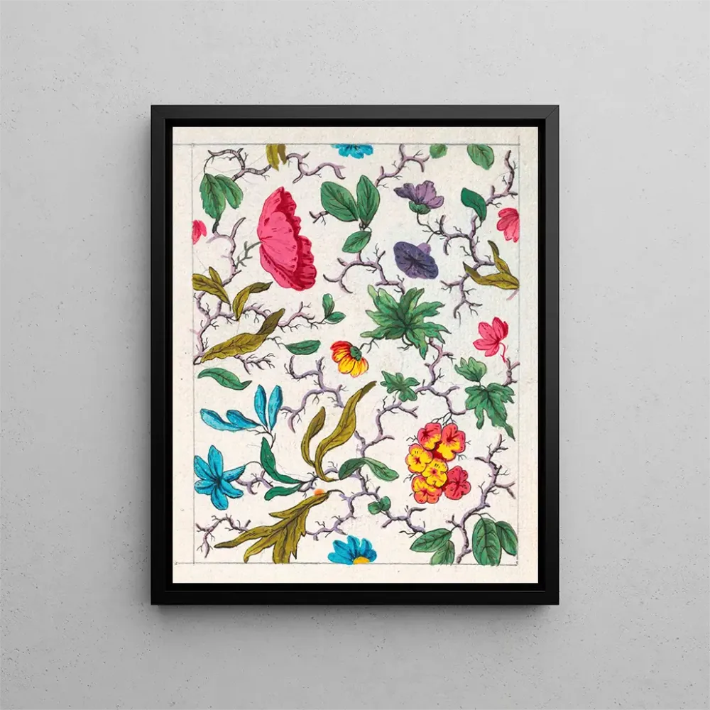 V-Motiv Blumenmuster für Textildruck, Pl V - Anonym | Kunstdruck