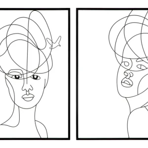 Wanddeko Woman Simply Modern Art Metall 2er Set 60x80cm