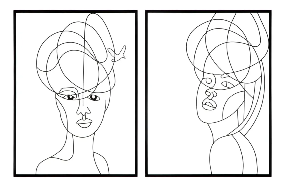 Wanddeko Woman Simply Modern Art Metall 2er Set 60x80cm