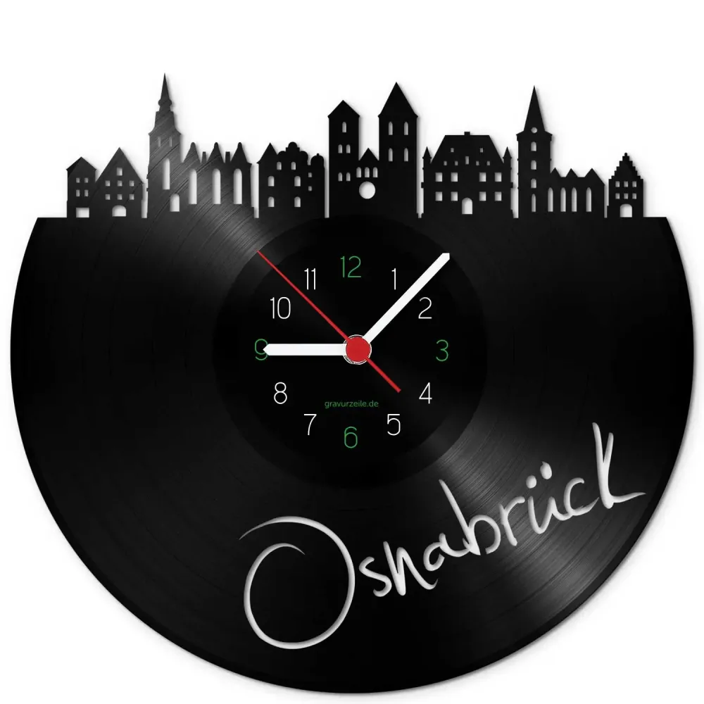 Wanduhr aus Vinyl Skyline Osnabrück