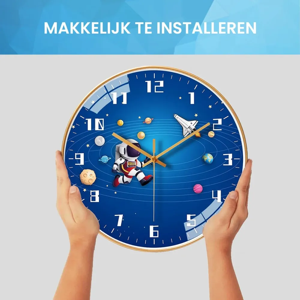 Wanduhr für Kinder - Lautlose Uhr - 30,5 cm - Kosmos