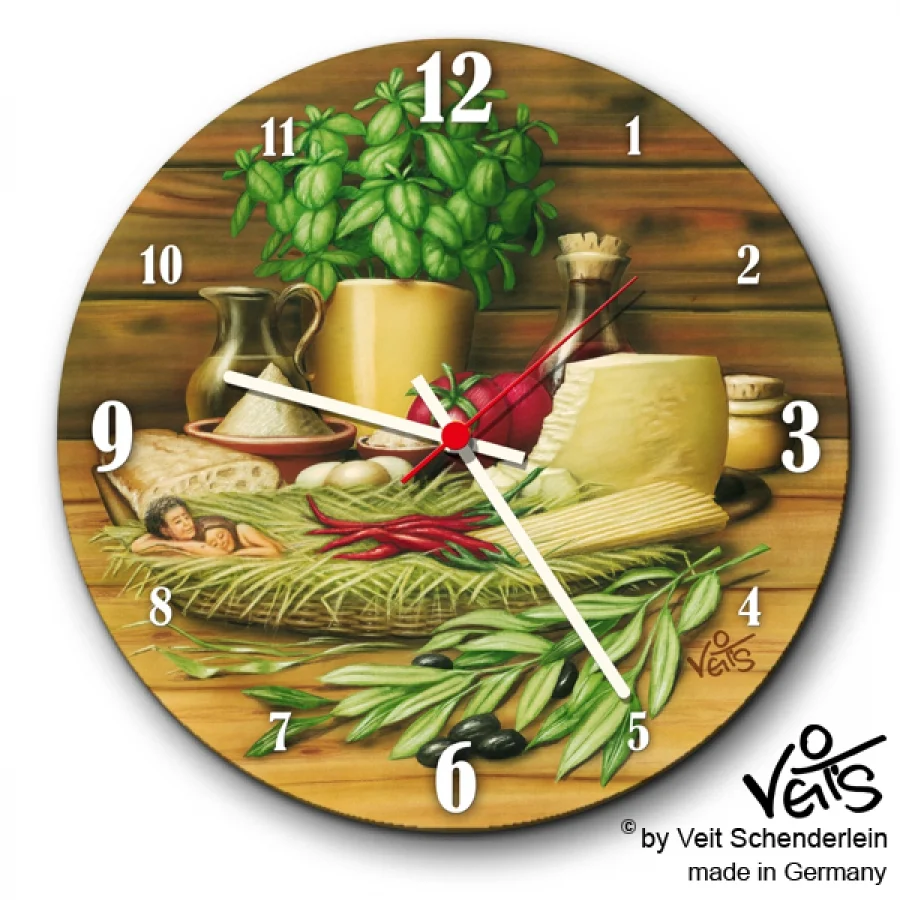 Wanduhr rund, Lustige Uhr, Küchenuhr, Veit`S Gute Laune Uhr "Liebe geht durch den Magen"