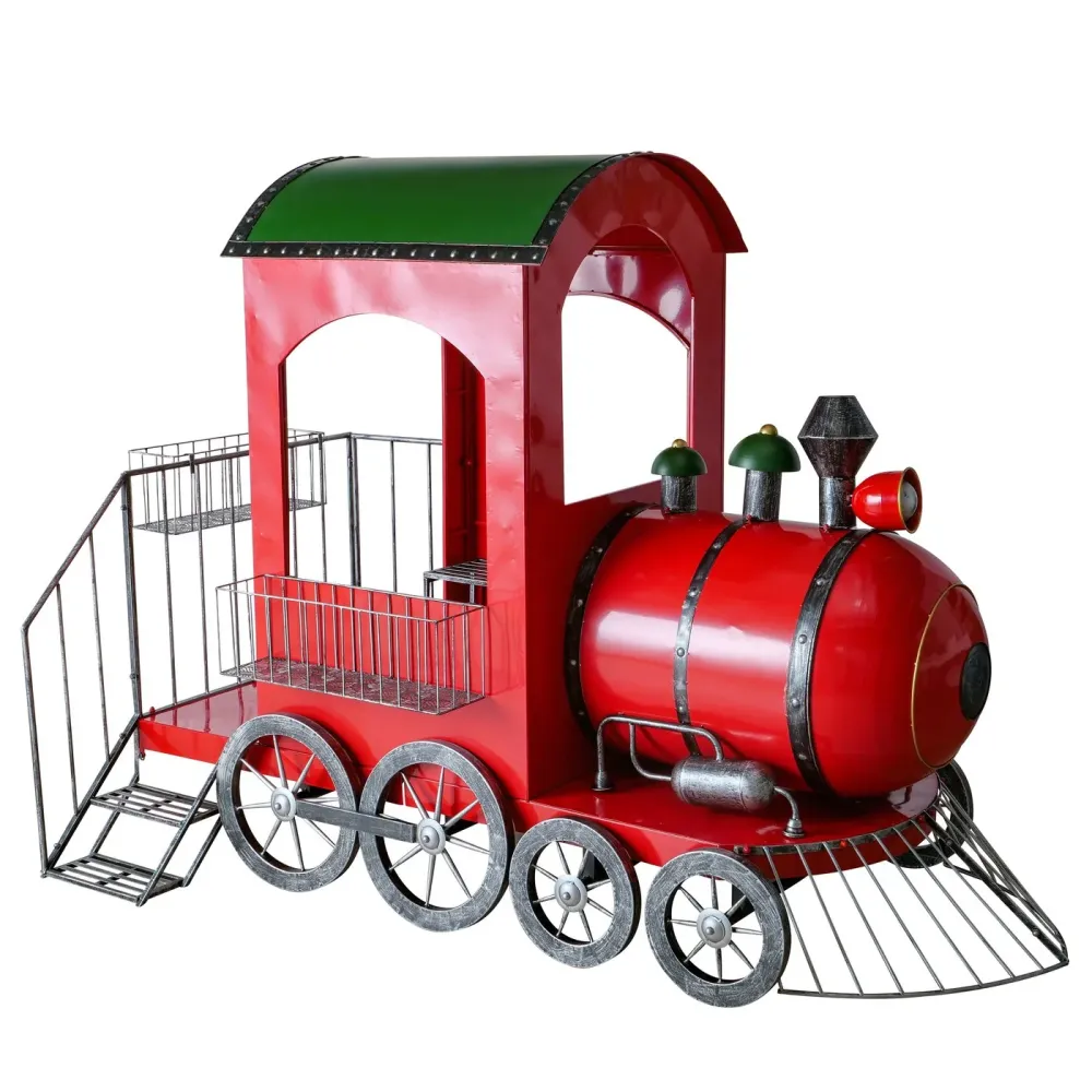 Weihnachts Dekoaufsteller Santa Express – Handgefertigte Lokomotive aus Metall
