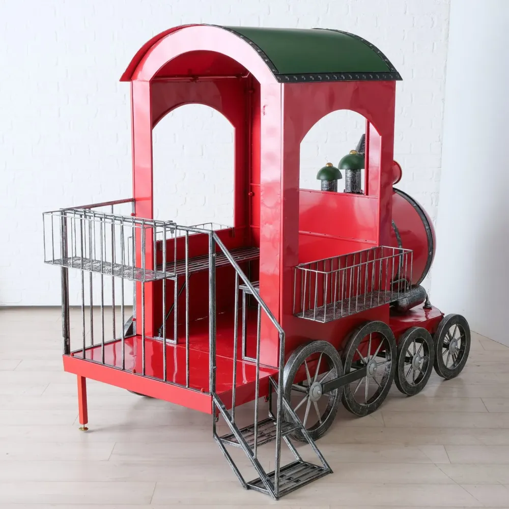 Weihnachts Dekoaufsteller Santa Express – Handgefertigte Lokomotive aus Metall