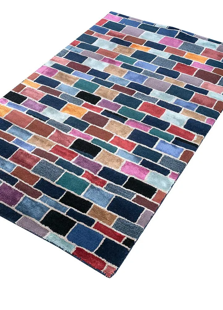 Wollteppich - 165 x 105 cm - mehrfarbig