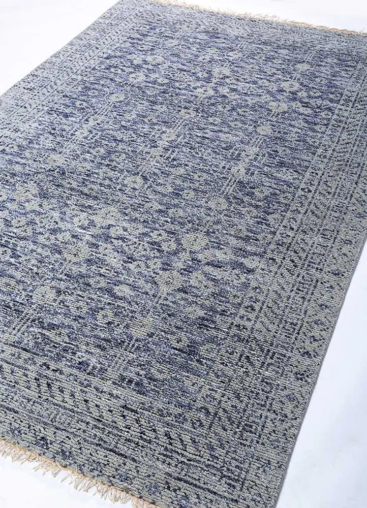 Wollteppich - 240 x 150 cm - blau