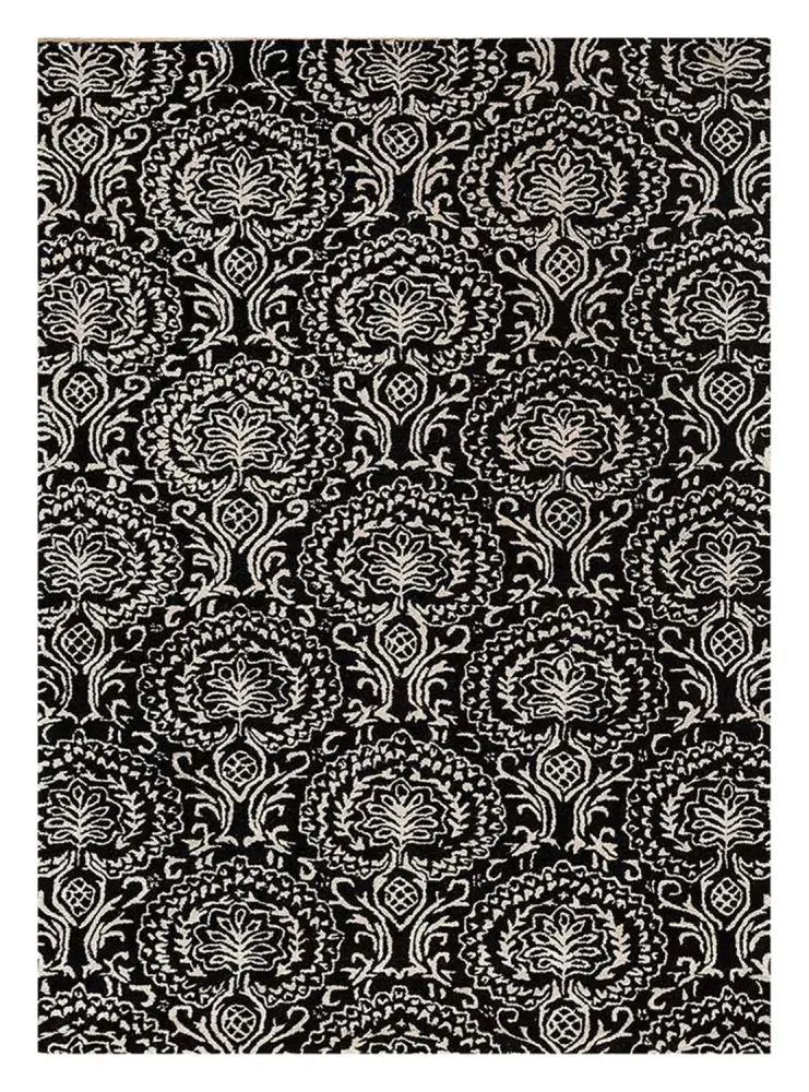 Wollteppich - 240 x 150 cm - schwarz-weiß