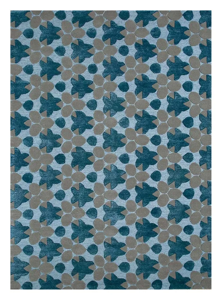 Wollteppich - 240 x 170 cm - blau