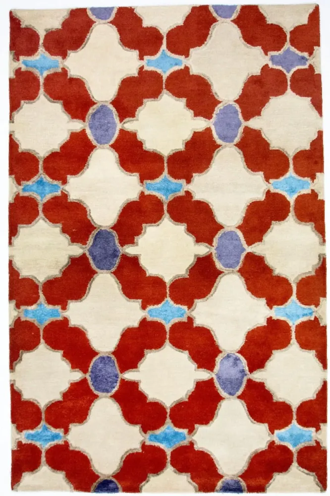 Wollteppich 243 x 153 cm Teppich Wohnzimmer