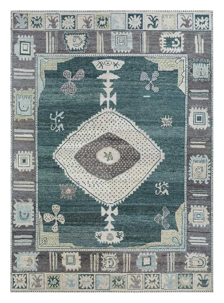 Wollteppich - 300 x 240 cm - grün