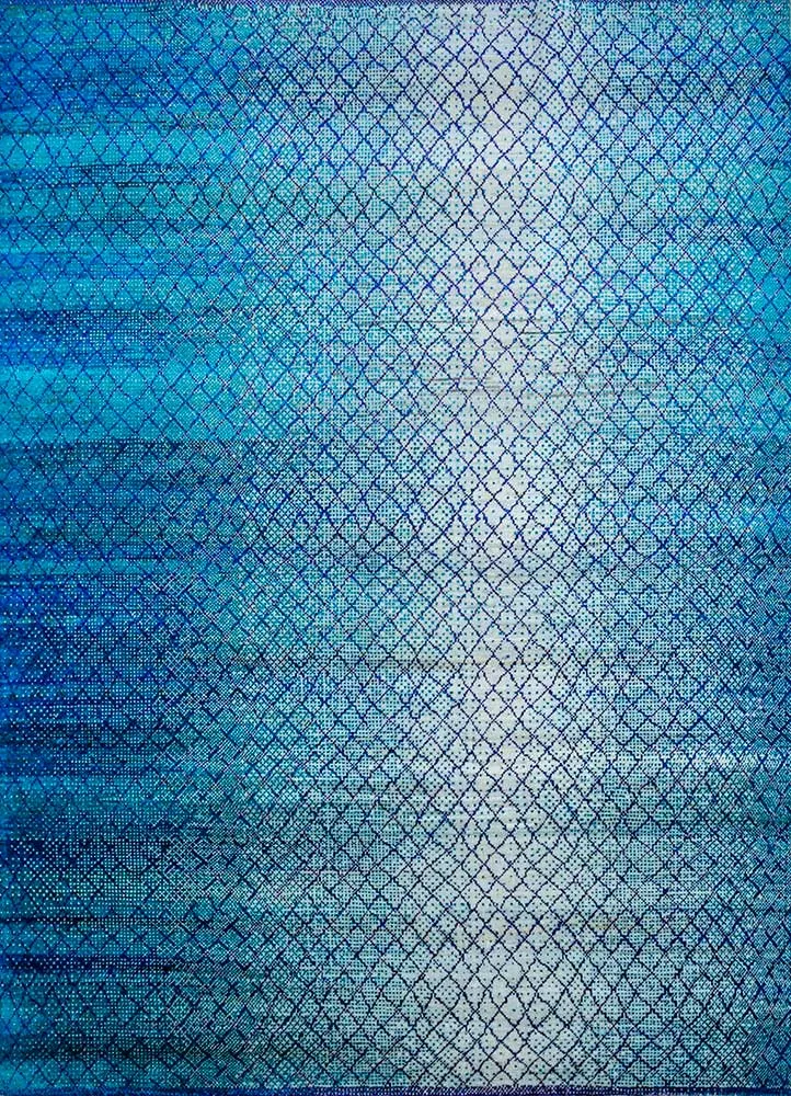 Wollteppich - 300 x 240 cm - hellblau