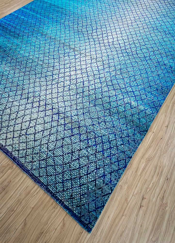 Wollteppich - 300 x 240 cm - hellblau