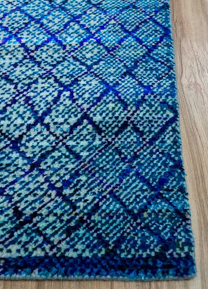 Wollteppich - 300 x 240 cm - hellblau