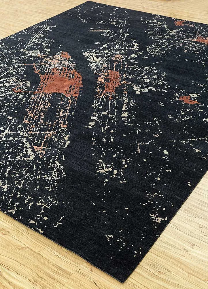 Wollteppich - 300 x 240 cm - schwarz