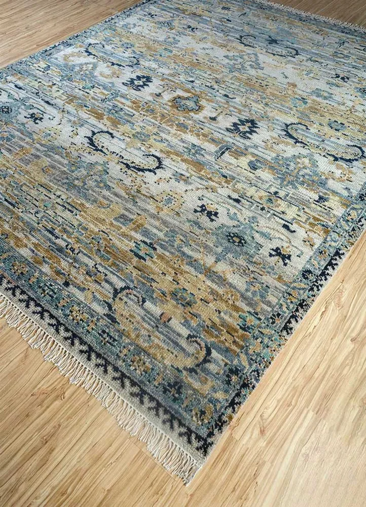 Wollteppich - 300 x 240 cm - seeblau