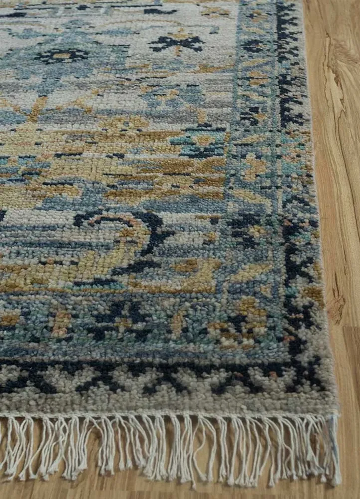 Wollteppich - 300 x 240 cm - seeblau